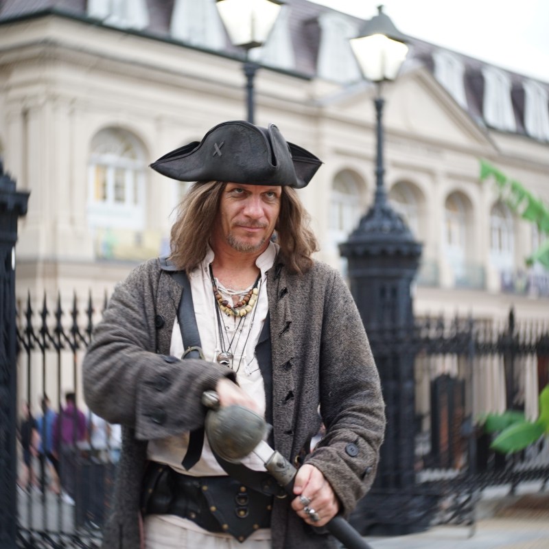 New Orleans pirate with sword