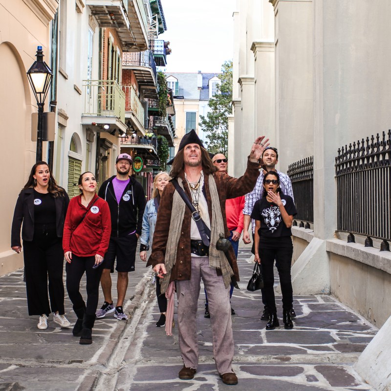 a group of people on a street